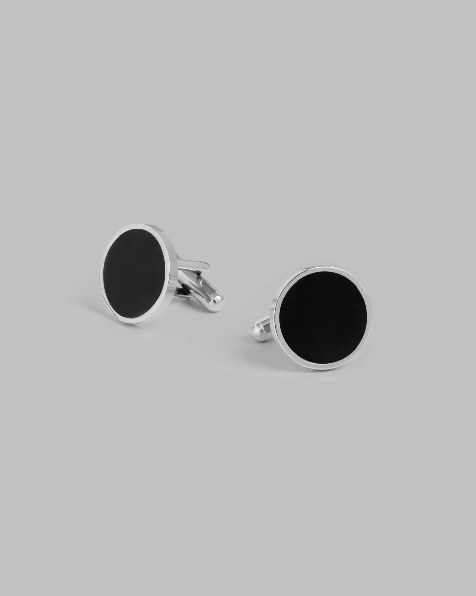 Black Circle Cufflinks