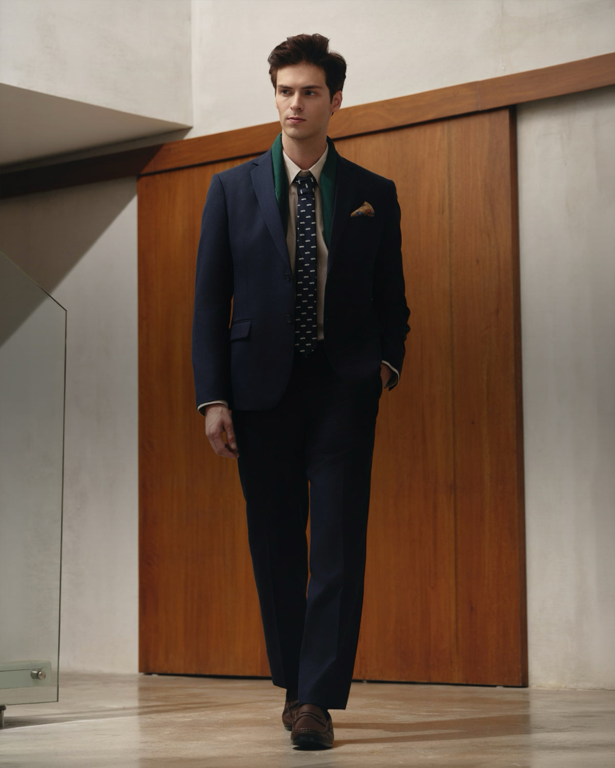 Single-Breasted Polywool Blazer / Midnight Navy