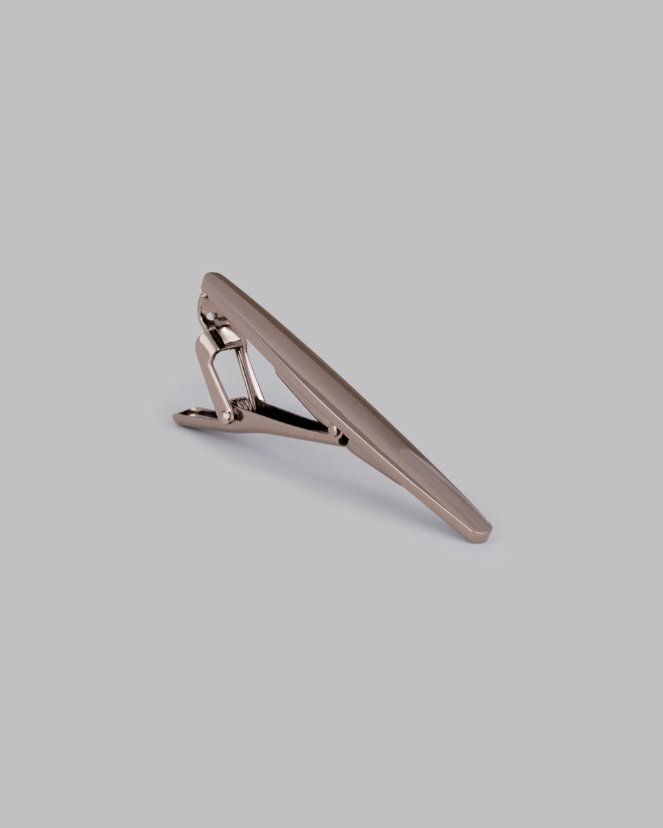 Oval Gunmetal Tie Clip