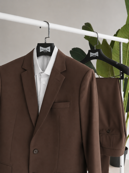 [DO NOT USE] Single Breasted Full Lining Polywool Coat / Mahogany