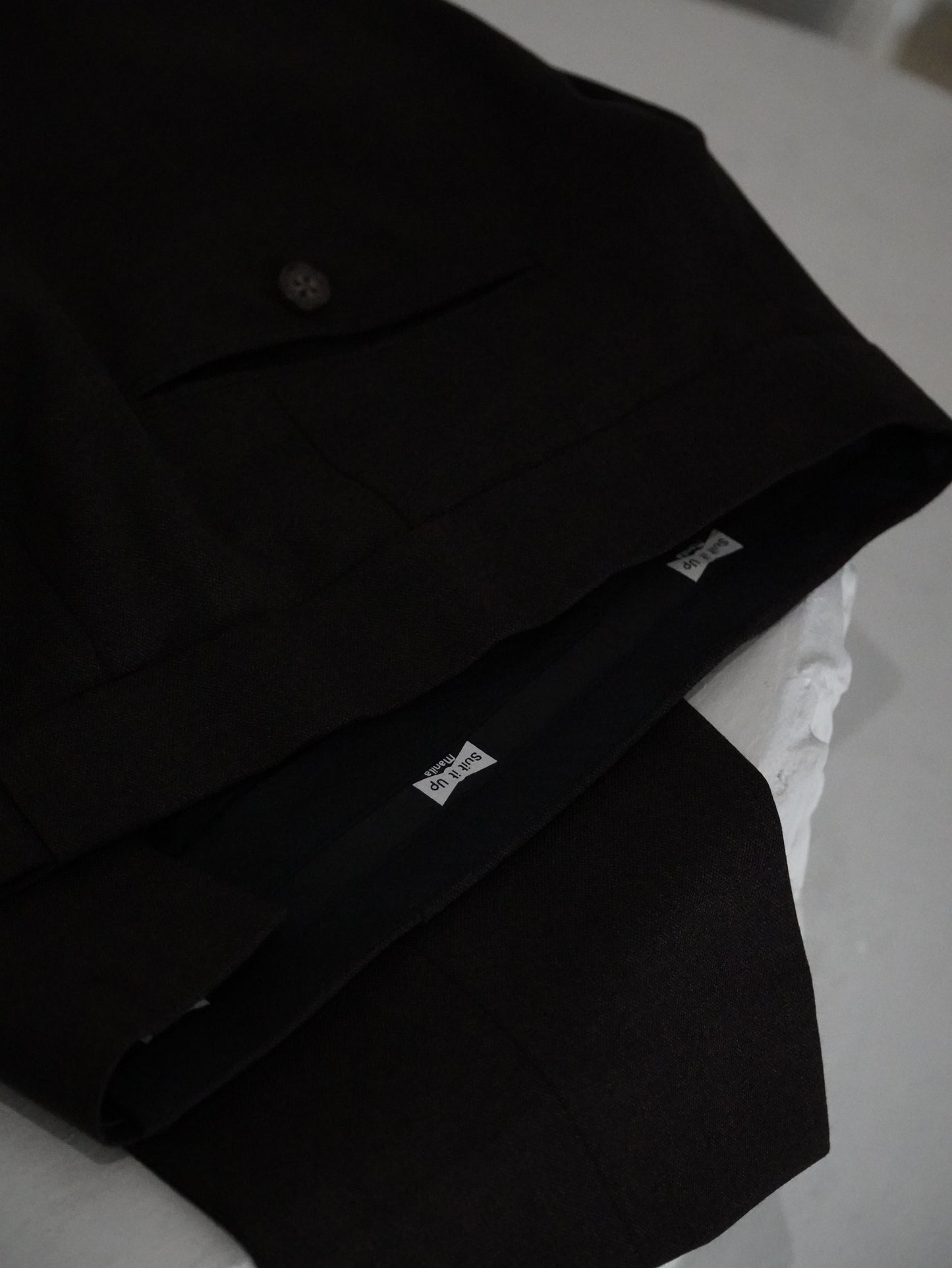 PLAIN FRONT TROUSER POLYWOOL PANTS MEN
