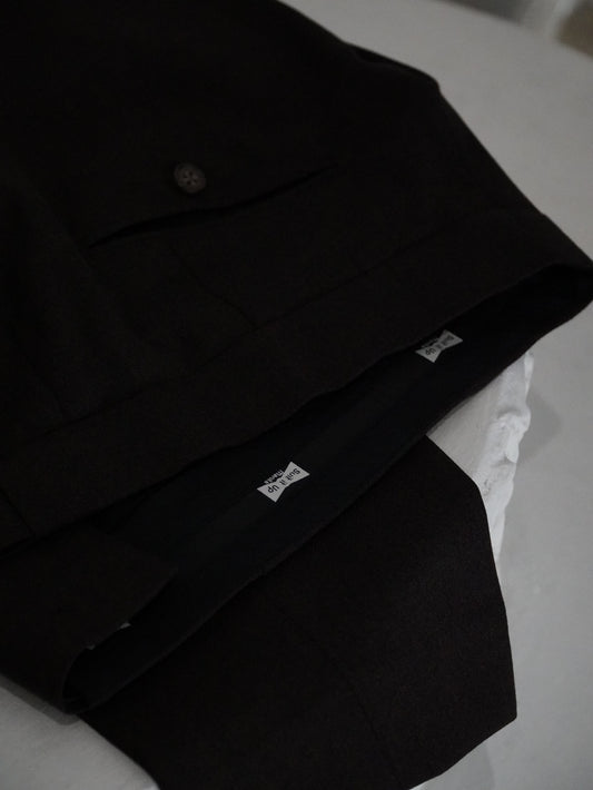 PLAIN FRONT TROUSER POLYWOOL PANTS MEN