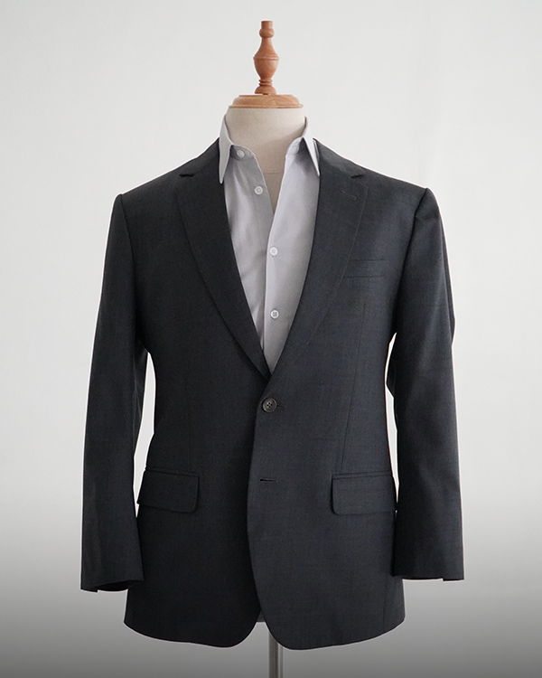 Single-Breasted Polywool Suit / Gunmetal Gray