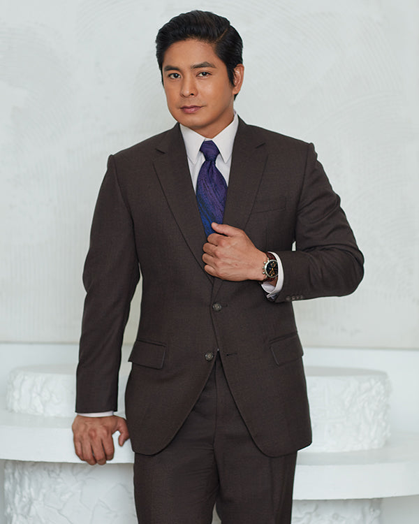Single-Breasted Polywool Suit / Mahogany