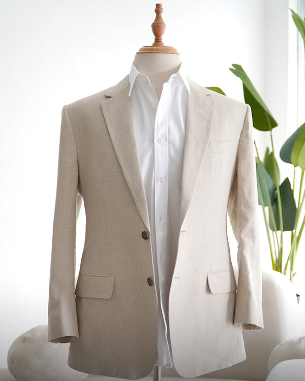 Single-Breasted Linen Suit / Sandstone Linen