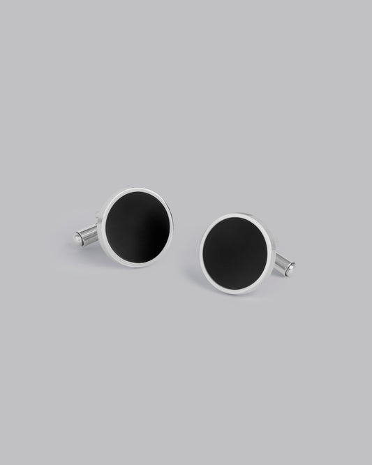 Black Circle Cufflinks