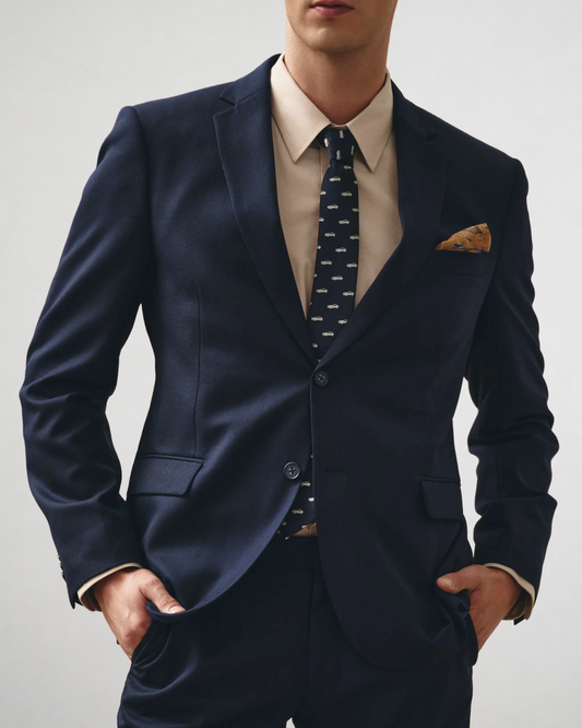 Single-Breasted Polywool Blazer / Midnight Navy
