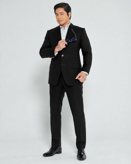 Single-Breasted Polywool Suit / Onyx Black