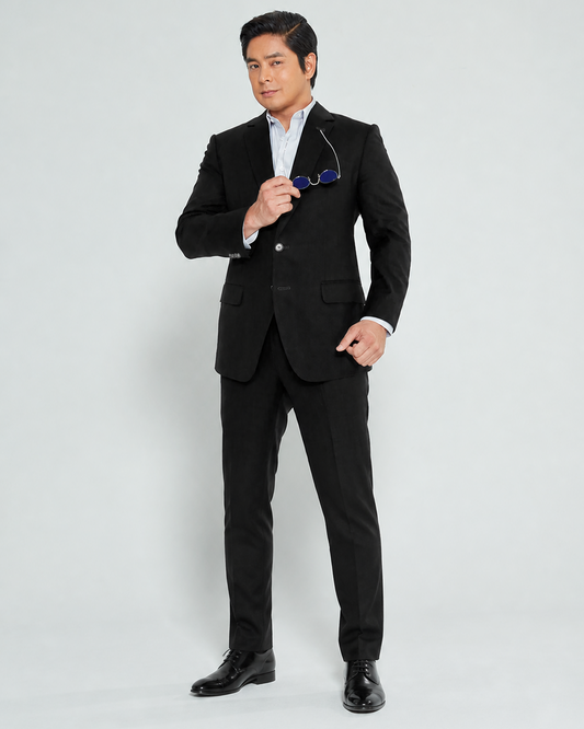 Single-Breasted Polywool Suit / Onyx Black