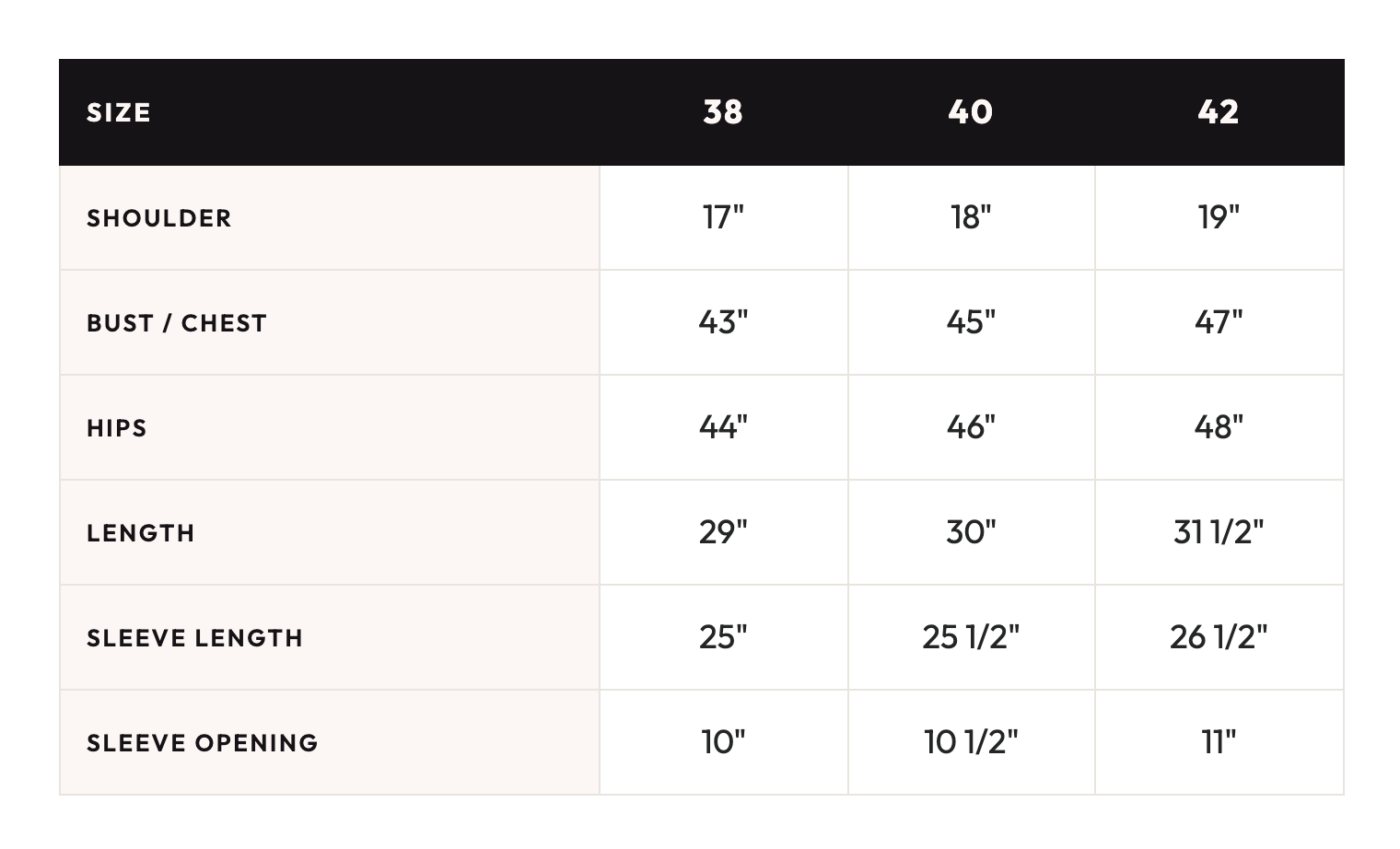 Size guide