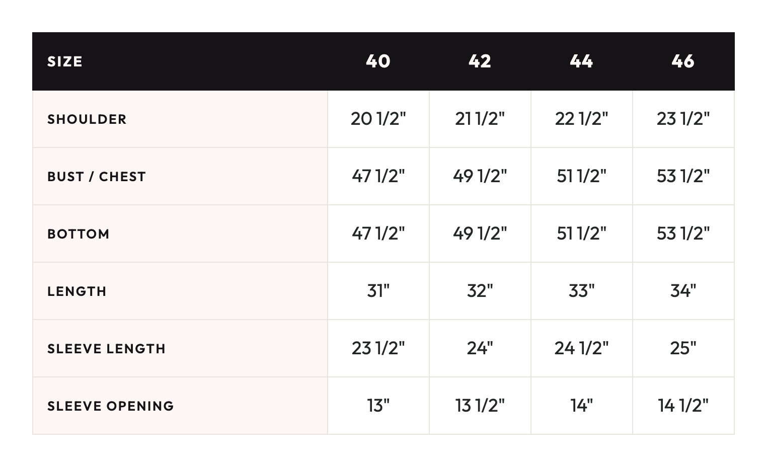 Size guide