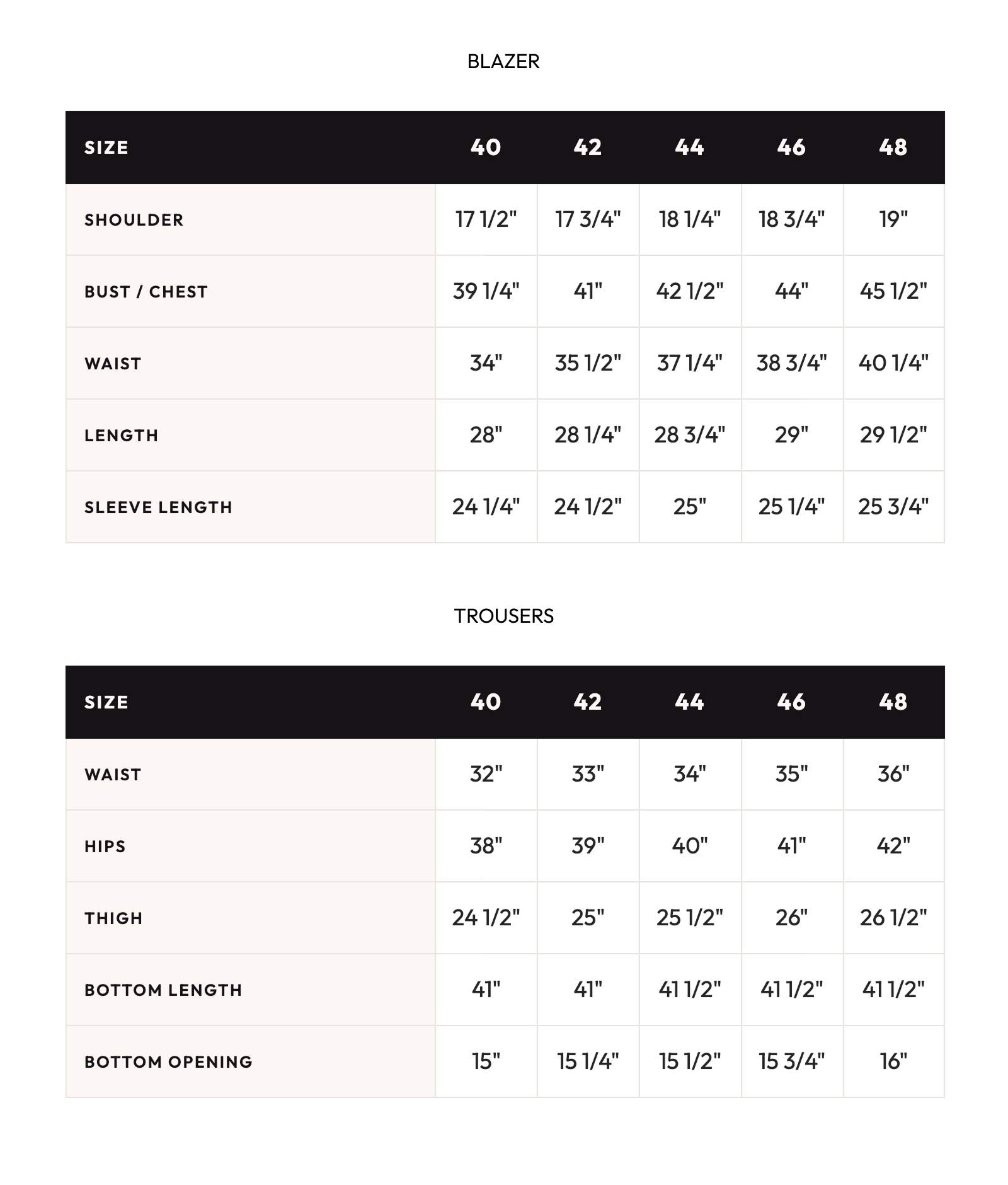 Size guide