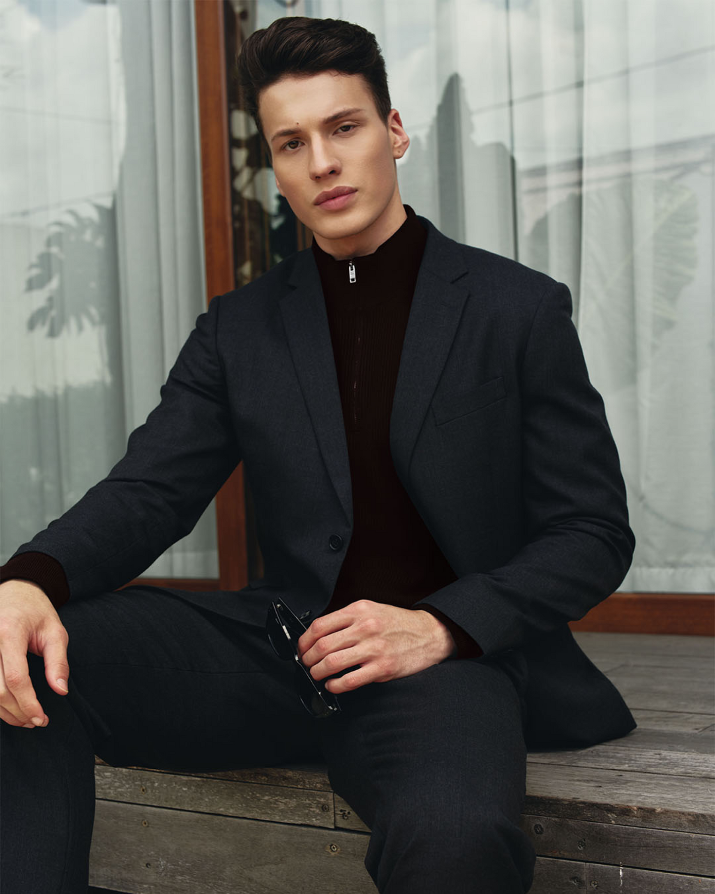 Single-Breasted Polywool Suit / Stone Grey